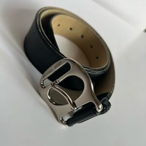 Michael Kors Unisex Black Leather Belt